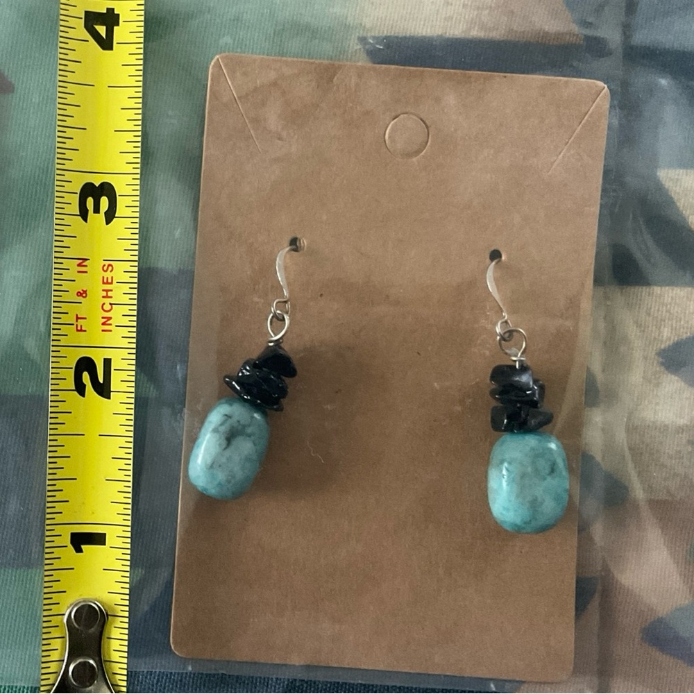Sand Dollar & Blue Glass Earrings
